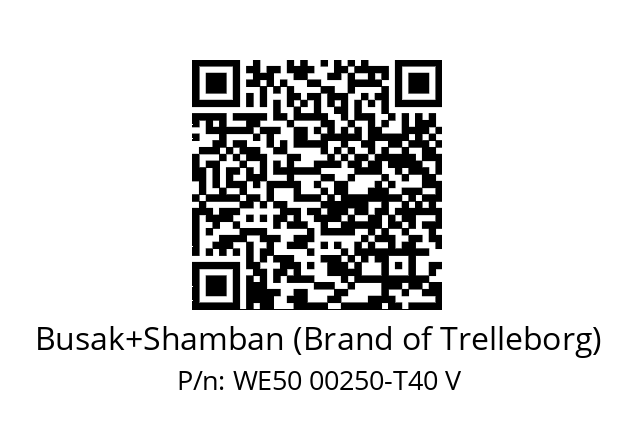   Busak+Shamban (Brand of Trelleborg) WE50 00250-T40 V