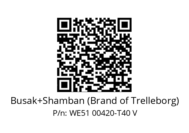   Busak+Shamban (Brand of Trelleborg) WE51 00420-T40 V