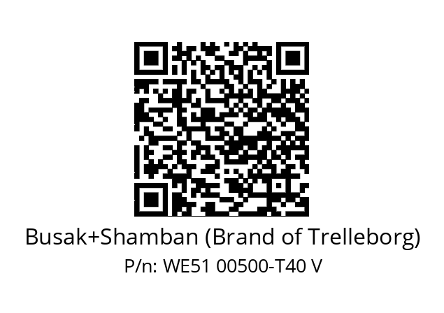   Busak+Shamban (Brand of Trelleborg) WE51 00500-T40 V