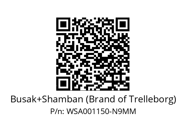   Busak+Shamban (Brand of Trelleborg) WSA001150-N9MM