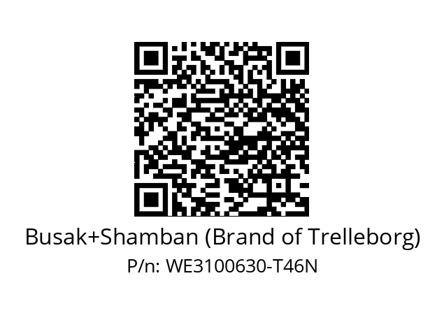   Busak+Shamban (Brand of Trelleborg) WE3100630-T46N