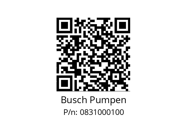   Busch Pumpen 0831000100