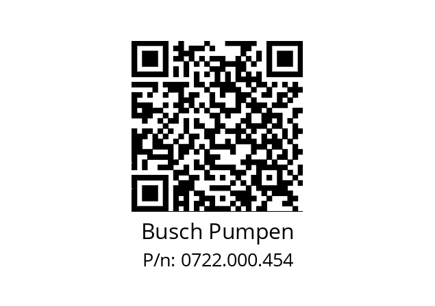   Busch Pumpen 0722.000.454