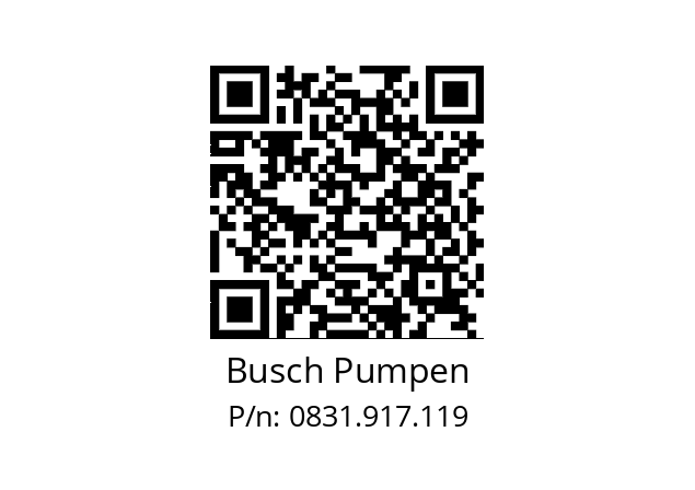   Busch Pumpen 0831.917.119