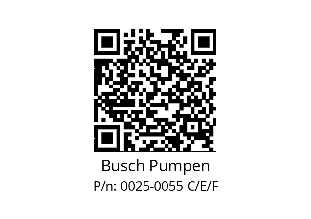   Busch Pumpen 0025-0055 C/E/F