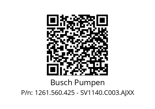   Busch Pumpen 1261.560.425 - SV1140.C003.AJXX