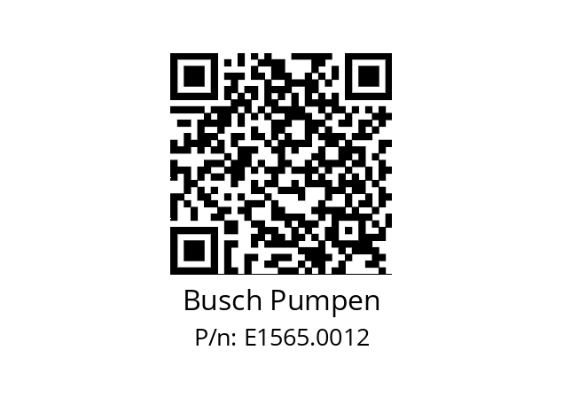   Busch Pumpen E1565.0012