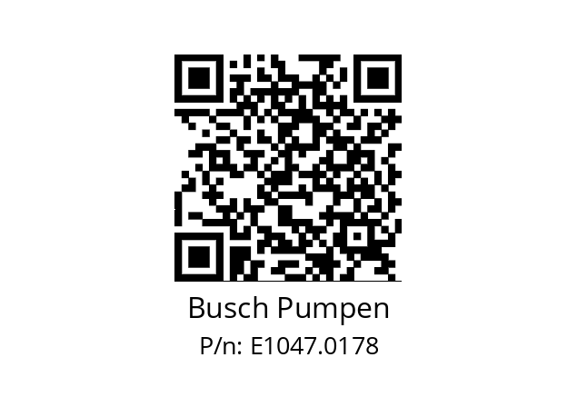   Busch Pumpen E1047.0178