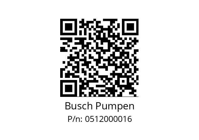   Busch Pumpen 0512000016