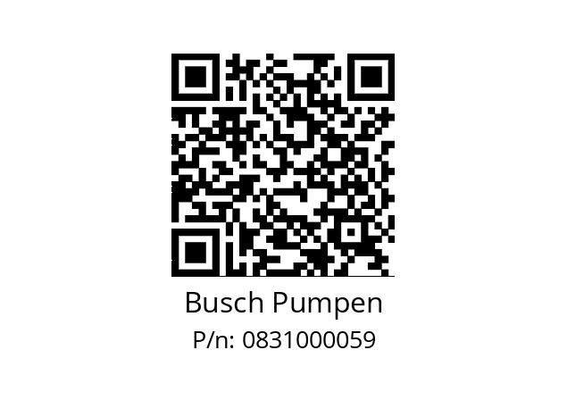   Busch Pumpen 0831000059