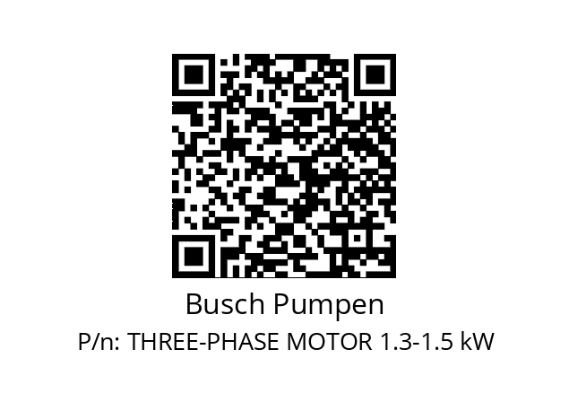   Busch Pumpen THREE-PHASE MOTOR 1.3-1.5 kW