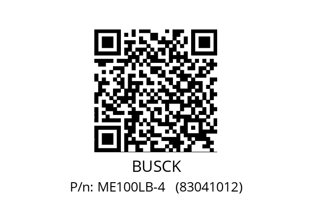   BUSCK ME100LB-4   (83041012)