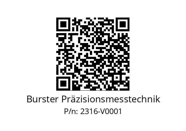   Burster Präzisionsmesstechnik 2316-V0001