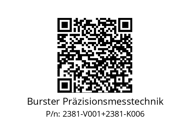   Burster Präzisionsmesstechnik 2381-V001+2381-K006