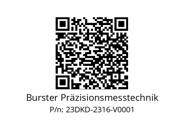   Burster Präzisionsmesstechnik 23DKD-2316-V0001