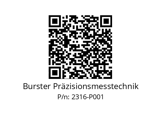   Burster Präzisionsmesstechnik 2316-P001