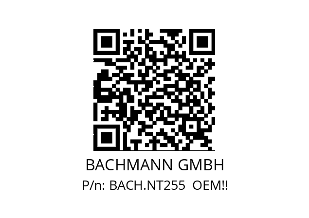   BACHMANN GMBH BACH.NT255  OEM!!