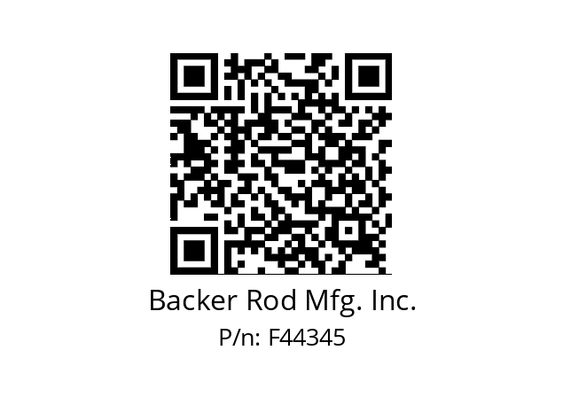   Backer Rod Mfg. Inc. F44345