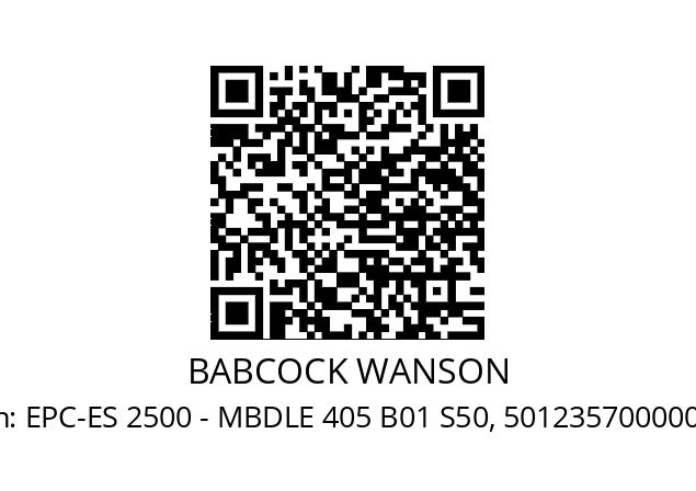   BABCOCK WANSON EPC-ES 2500 - MBDLE 405 B01 S50, 50123570000042