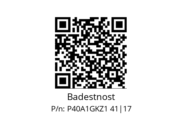   Badestnost P40A1GKZ1 41|17