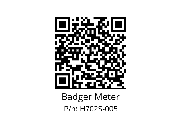   Badger Meter H702S-005