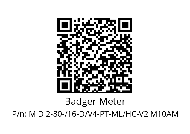   Badger Meter MID 2-80-/16-D/V4-PT-ML/HC-V2 M10AM