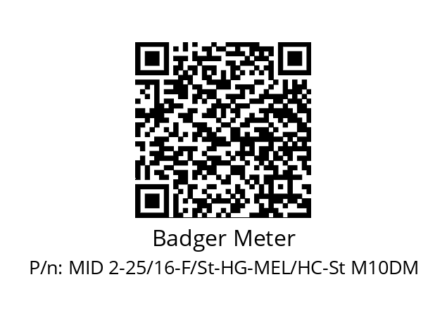   Badger Meter MID 2-25/16-F/St-HG-MEL/HC-St M10DM