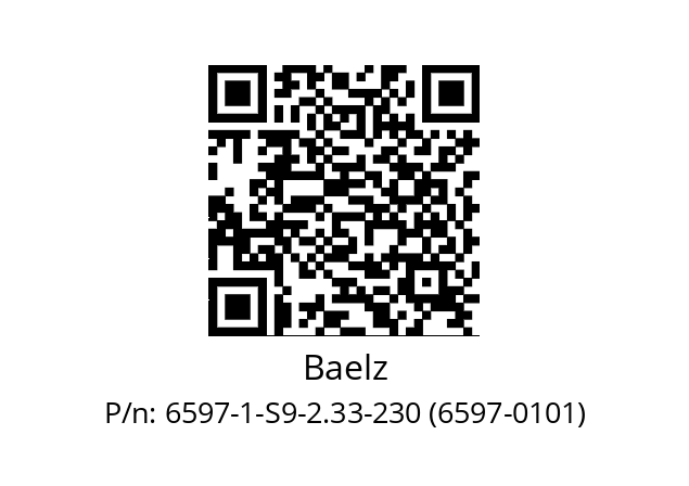   Baelz 6597-1-S9-2.33-230 (6597-0101)