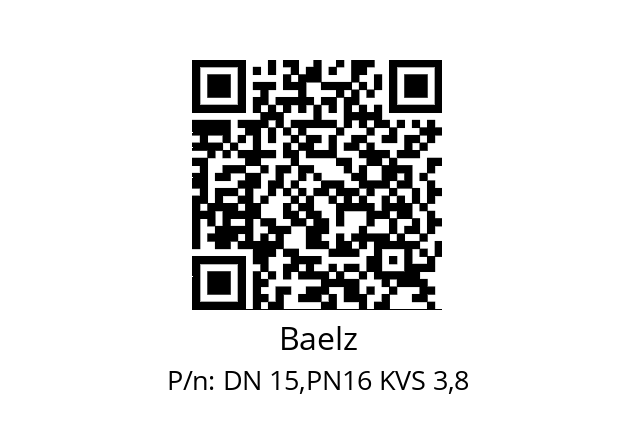   Baelz DN 15,PN16 KVS 3,8