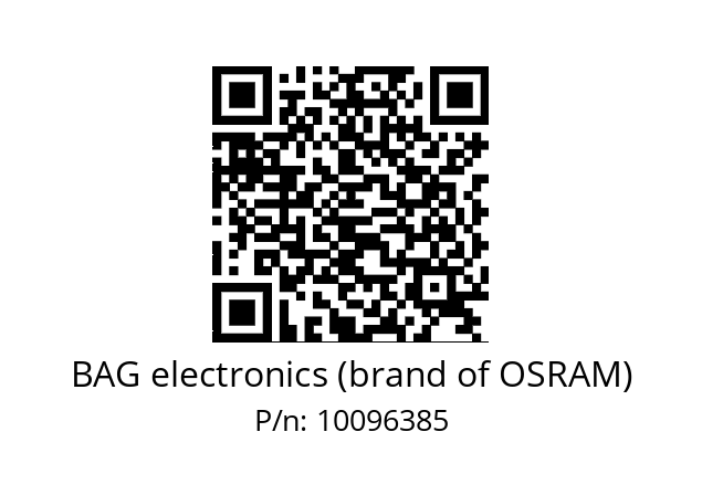 Ballast  BAG electronics (brand of OSRAM) 10096385