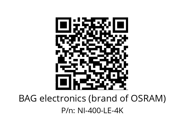   BAG electronics (brand of OSRAM) NI-400-LE-4K