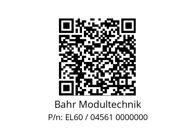   Bahr Modultechnik EL60 / 04561 0000000