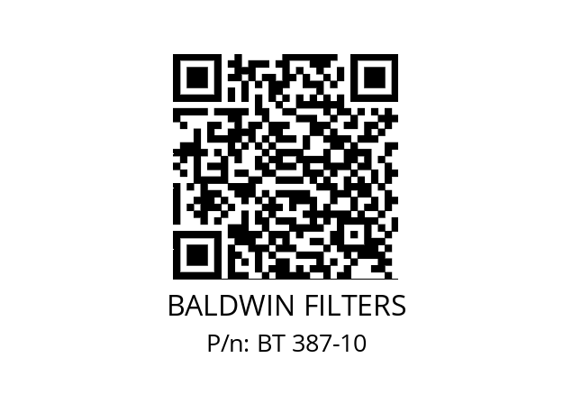   BALDWIN FILTERS BT 387-10