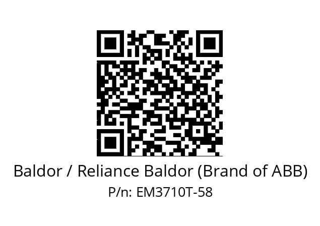   Baldor / Reliance Baldor (Brand of ABB) EM3710T-58