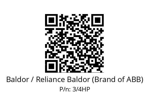   Baldor / Reliance Baldor (Brand of ABB) 3/4HP