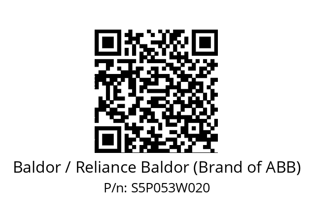   Baldor / Reliance Baldor (Brand of ABB) S5P053W020