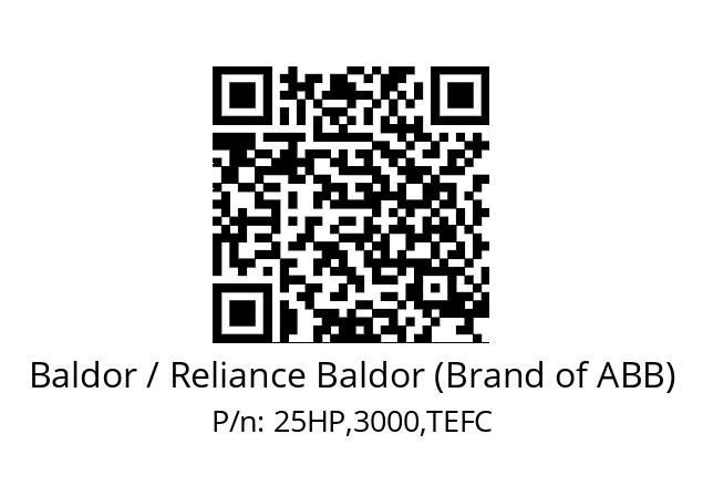   Baldor / Reliance Baldor (Brand of ABB) 25HP,3000,TEFC