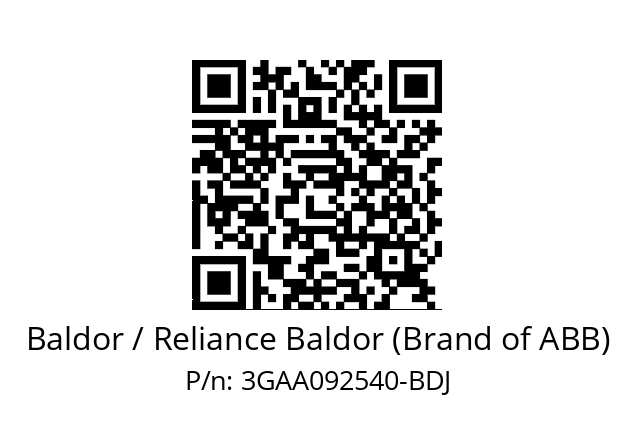   Baldor / Reliance Baldor (Brand of ABB) 3GAA092540-BDJ