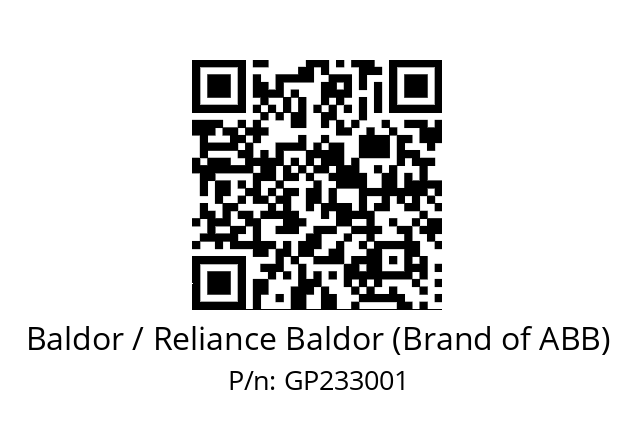   Baldor / Reliance Baldor (Brand of ABB) GP233001