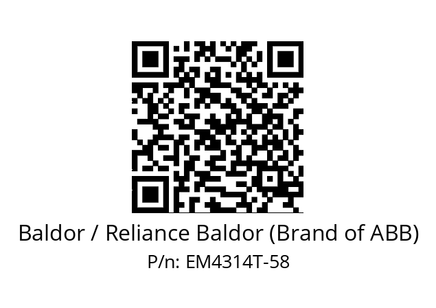 Motor  Baldor / Reliance Baldor (Brand of ABB) EM4314T-58