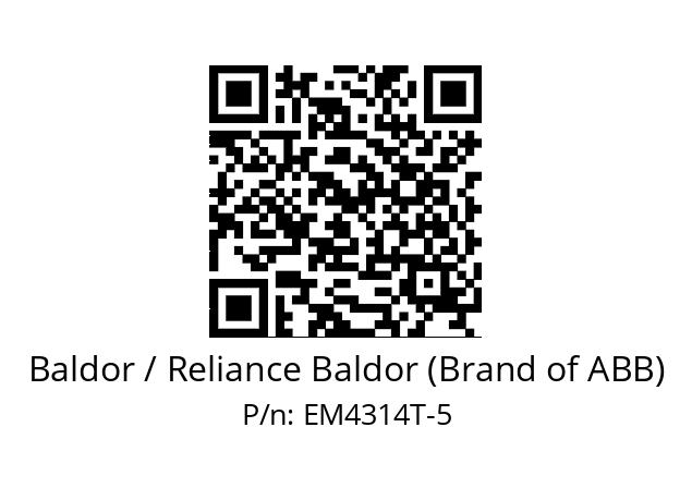 Motor  Baldor / Reliance Baldor (Brand of ABB) EM4314T-5