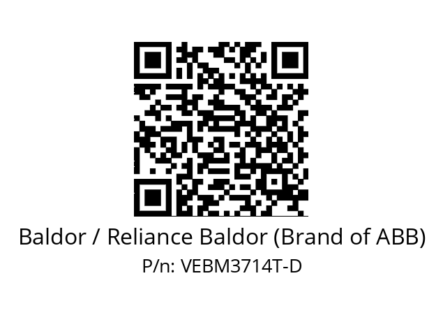 Motor  Baldor / Reliance Baldor (Brand of ABB) VEBM3714T-D