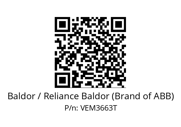 Motor  Baldor / Reliance Baldor (Brand of ABB) VEM3663T