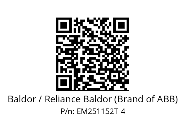 Motor  Baldor / Reliance Baldor (Brand of ABB) EM251152T-4