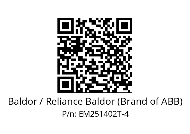 Motor  Baldor / Reliance Baldor (Brand of ABB) EM251402T-4