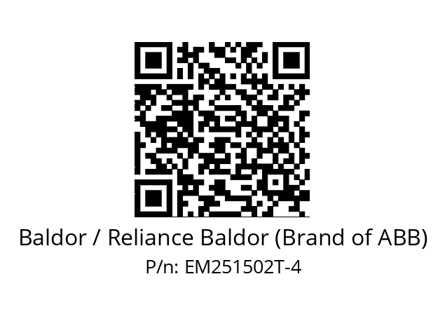 Motor  Baldor / Reliance Baldor (Brand of ABB) EM251502T-4