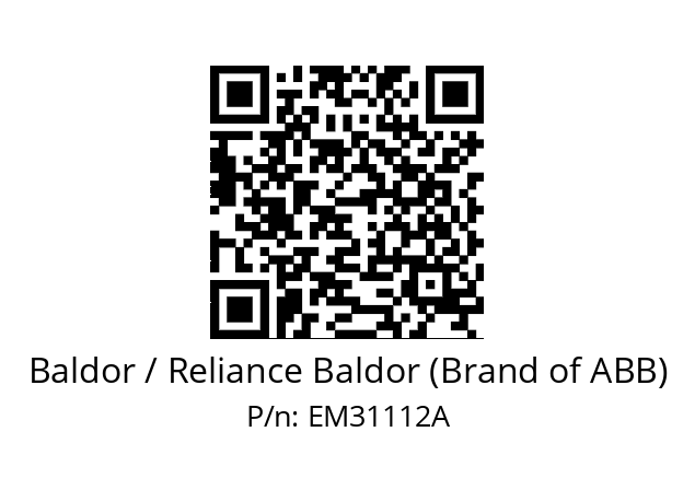 Motor  Baldor / Reliance Baldor (Brand of ABB) EM31112A