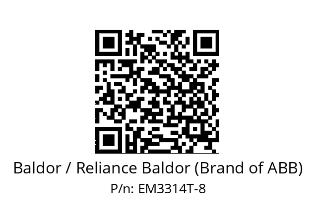 Motor  Baldor / Reliance Baldor (Brand of ABB) EM3314T-8