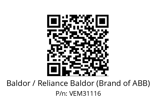 Motor  Baldor / Reliance Baldor (Brand of ABB) VEM31116