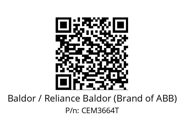 Motor  Baldor / Reliance Baldor (Brand of ABB) CEM3664T